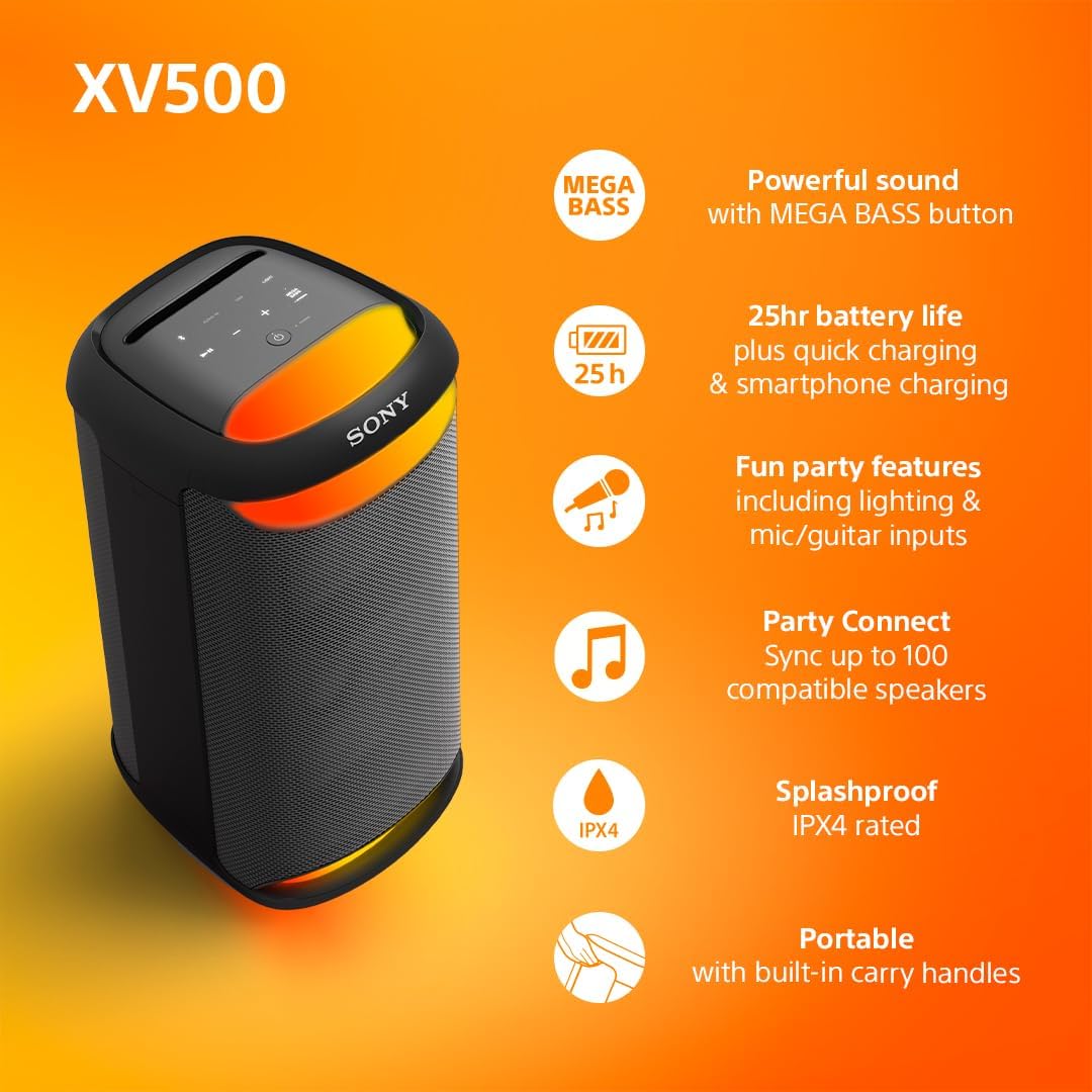 Sony SRS-XV500B X-Series Wireless Portable Party Speaker with Bluetooth - Clearance