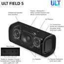 Sony SRSULT50B ULT FIELD 5 Wireless Bluetooth Portable Speaker Black Black