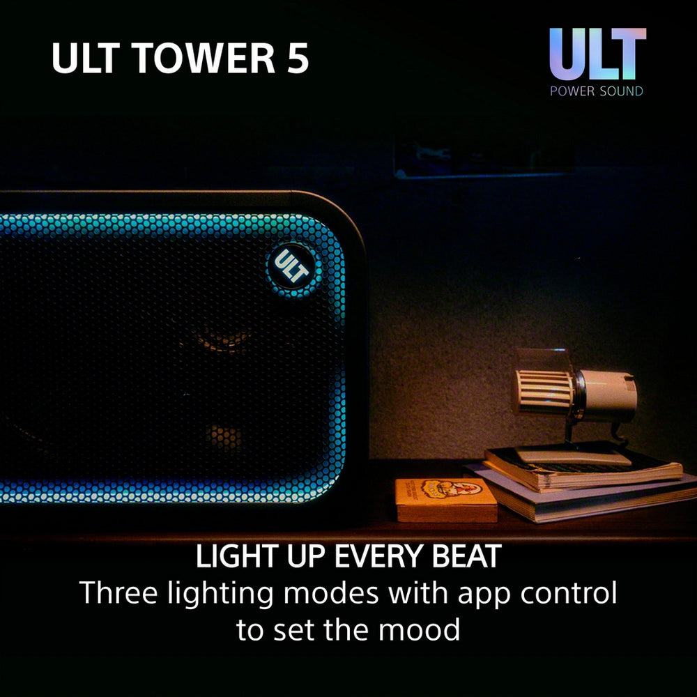 Sony ULT Tower 5 Wireless Bluetooth Multi-room Megasound Portable Party Speaker - Black SRSULT500.CEL