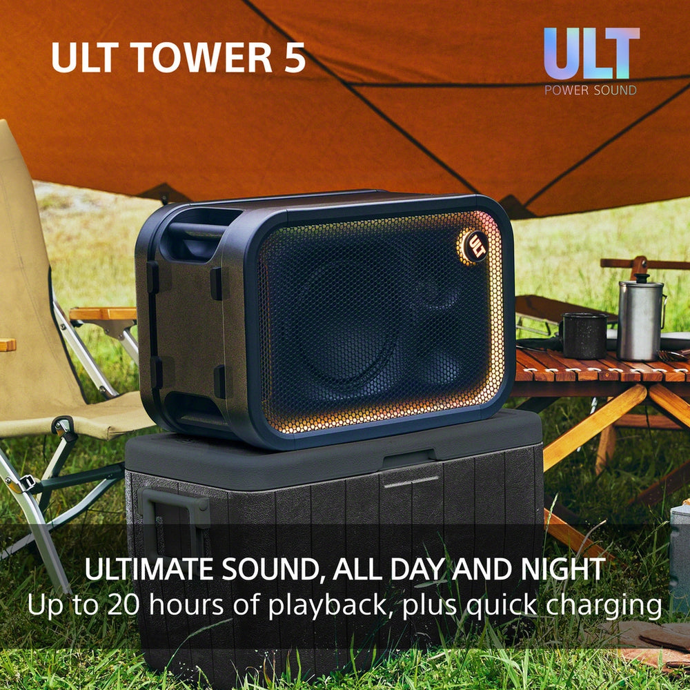 Sony ULT Tower 5 Wireless Bluetooth Multi-room Megasound Portable Party Speaker - Black SRSULT500.CEL