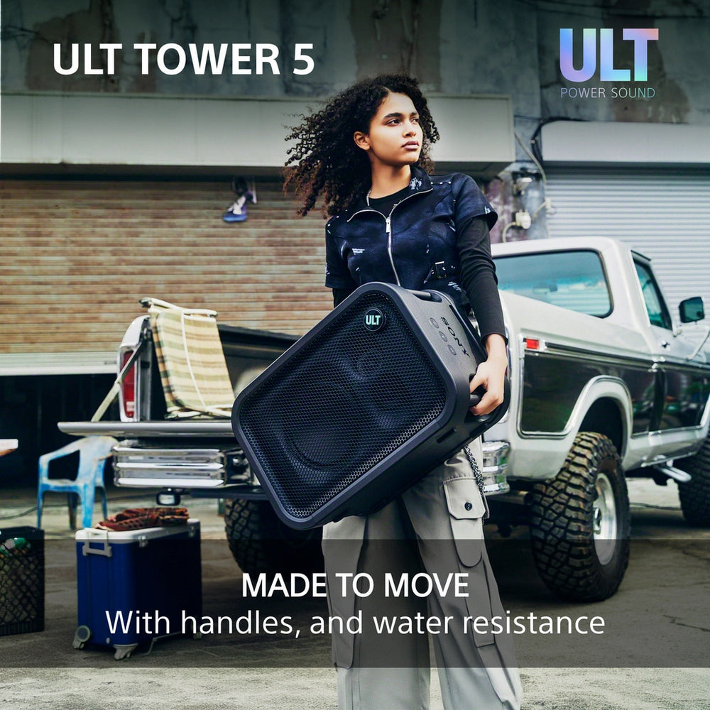 Sony ULT Tower 5 Wireless Bluetooth Multi-room Megasound Portable Party Speaker - Black SRSULT500.CEL