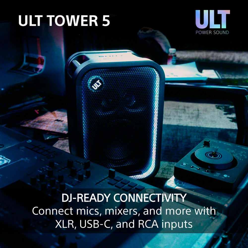 Sony ULT Tower 5 Wireless Bluetooth Multi-room Megasound Portable Party Speaker - Black SRSULT500.CEL