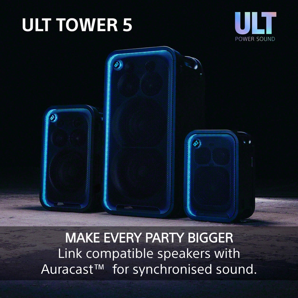 Sony ULT Tower 5 Wireless Bluetooth Multi-room Megasound Portable Party Speaker - Black SRSULT500.CEL