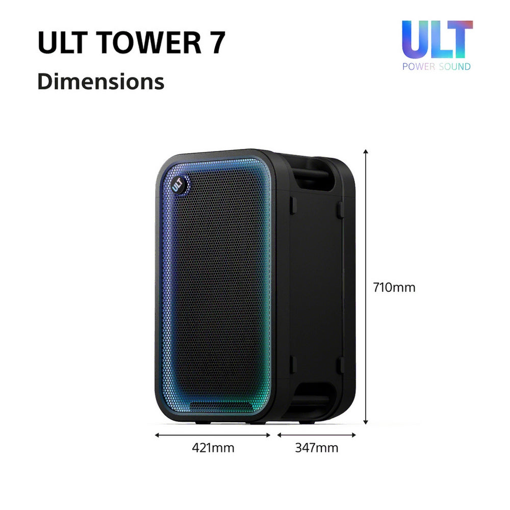 Sony ULT Tower 7 Wireless Bluetooth Multi-room Megasound Portable Party Speaker - Black SRSULT700.CEL