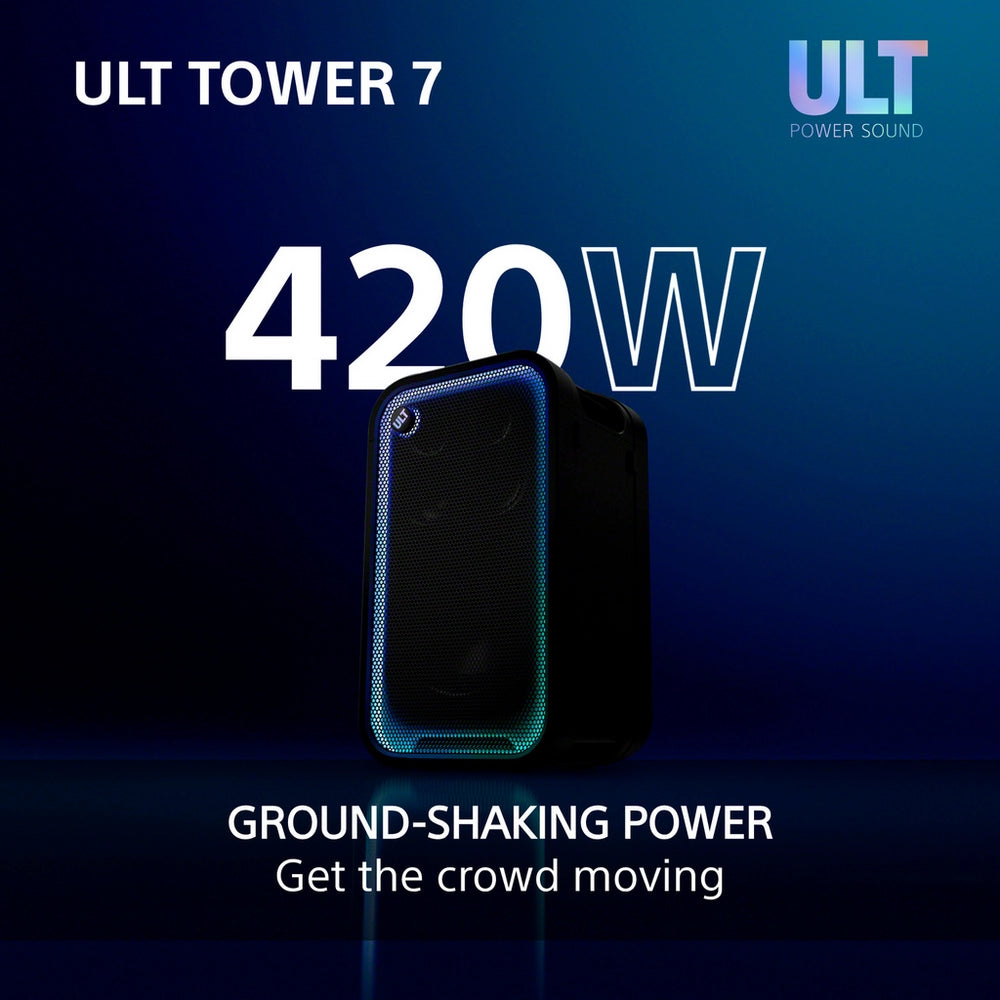 Sony ULT Tower 7 Wireless Bluetooth Multi-room Megasound Portable Party Speaker - Black SRSULT700.CEL