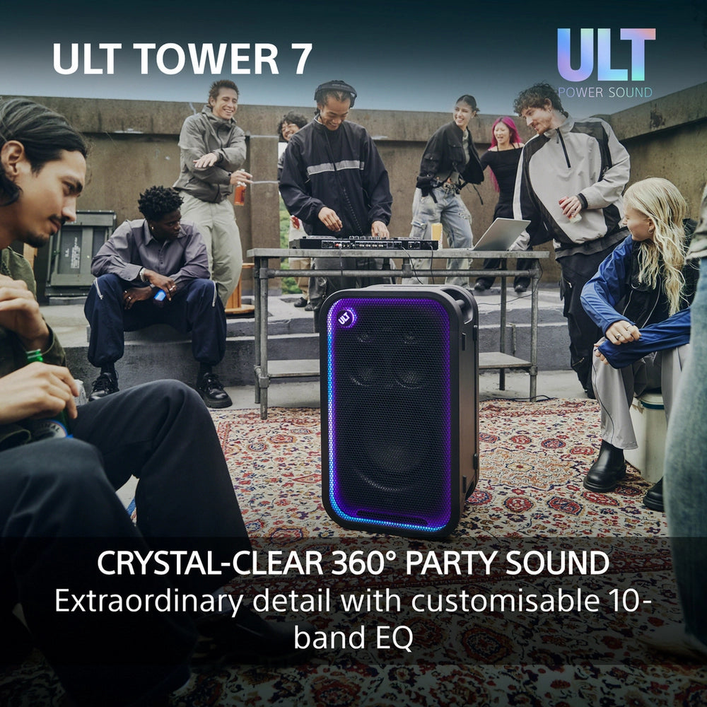 Sony ULT Tower 7 Wireless Bluetooth Multi-room Megasound Portable Party Speaker - Black SRSULT700.CEL