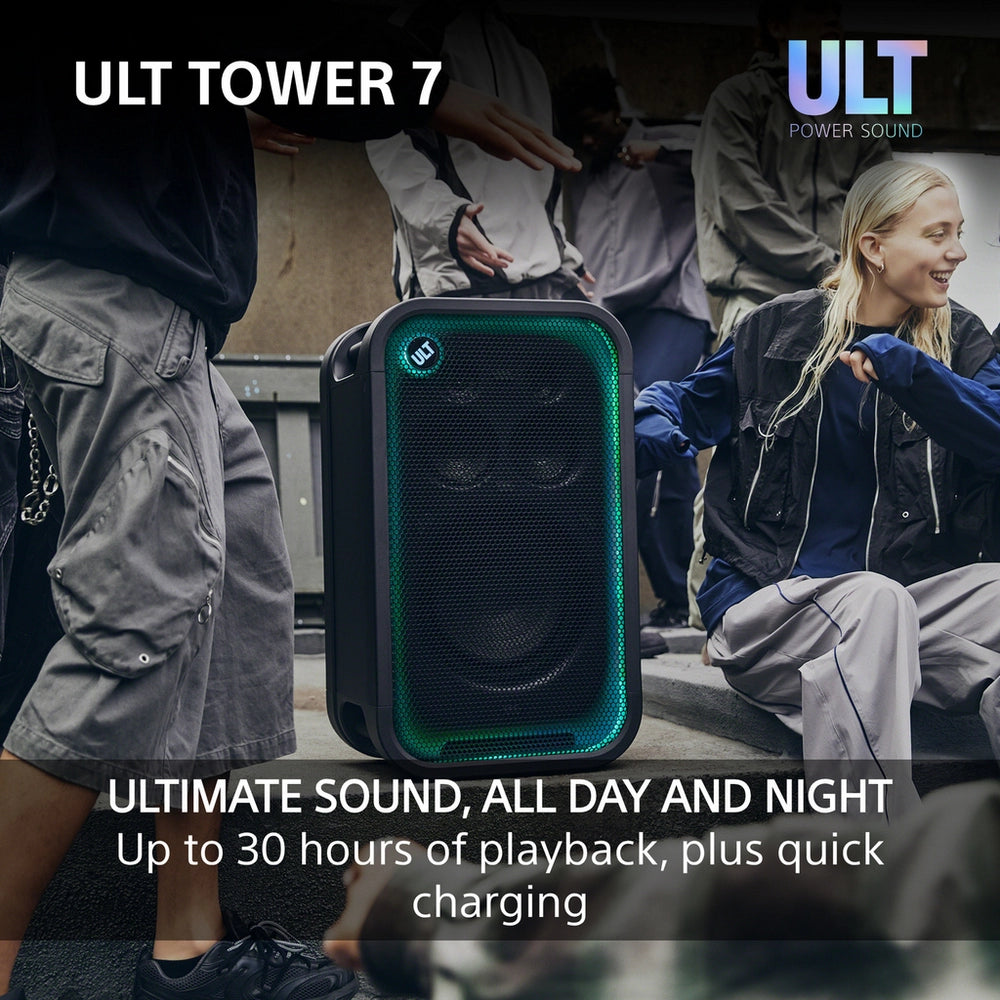 Sony ULT Tower 7 Wireless Bluetooth Multi-room Megasound Portable Party Speaker - Black SRSULT700.CEL