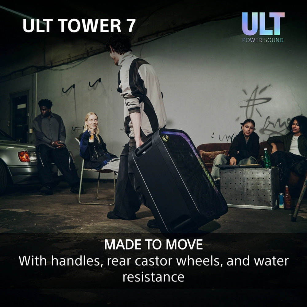 Sony ULT Tower 7 Wireless Bluetooth Multi-room Megasound Portable Party Speaker - Black SRSULT700.CEL