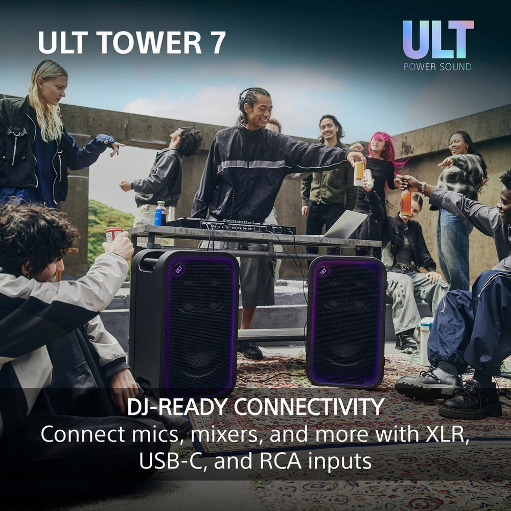Sony ULT Tower 7 Wireless Bluetooth Multi-room Megasound Portable Party Speaker - Black SRSULT700.CEL