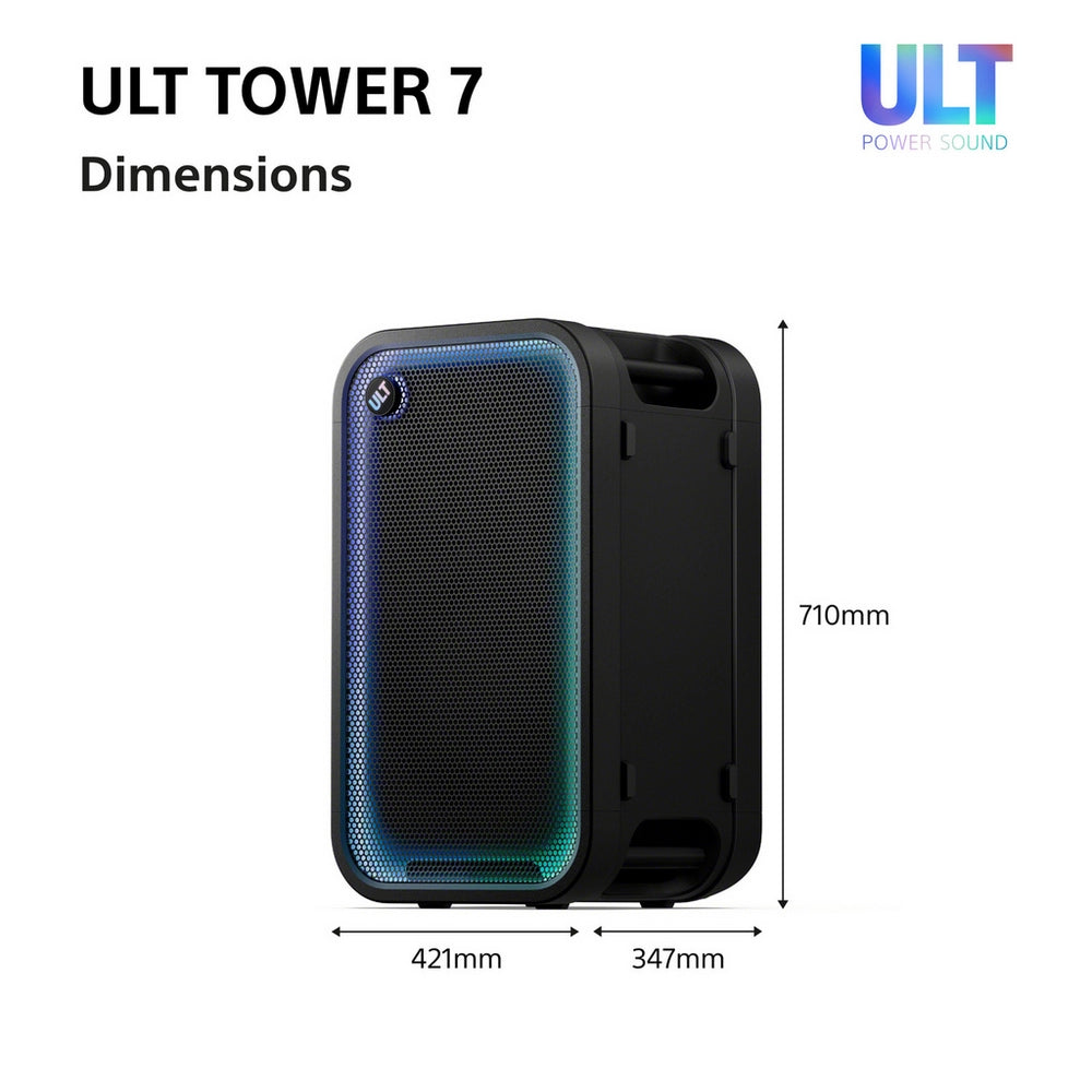 Sony ULT Tower 7 Wireless Bluetooth Multi-room Megasound Portable Party Speaker - Black SRSULT700.CEL