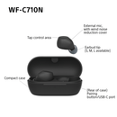 Sony WFC-710N Wireless Noise Cancelling Bluetooth Earbuds Black Black