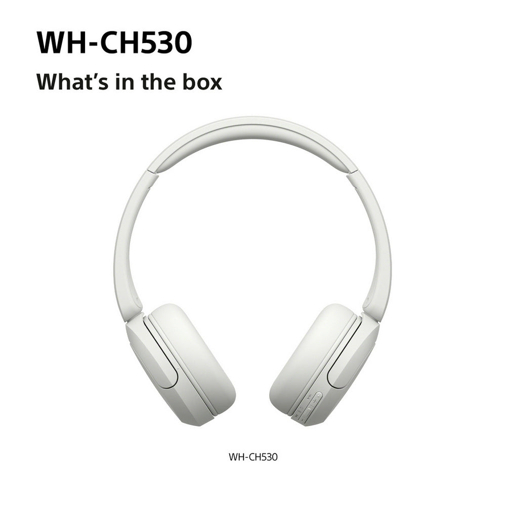 Sony WH-CH530 Wireless On-Ear Bluetooth Headphones White White