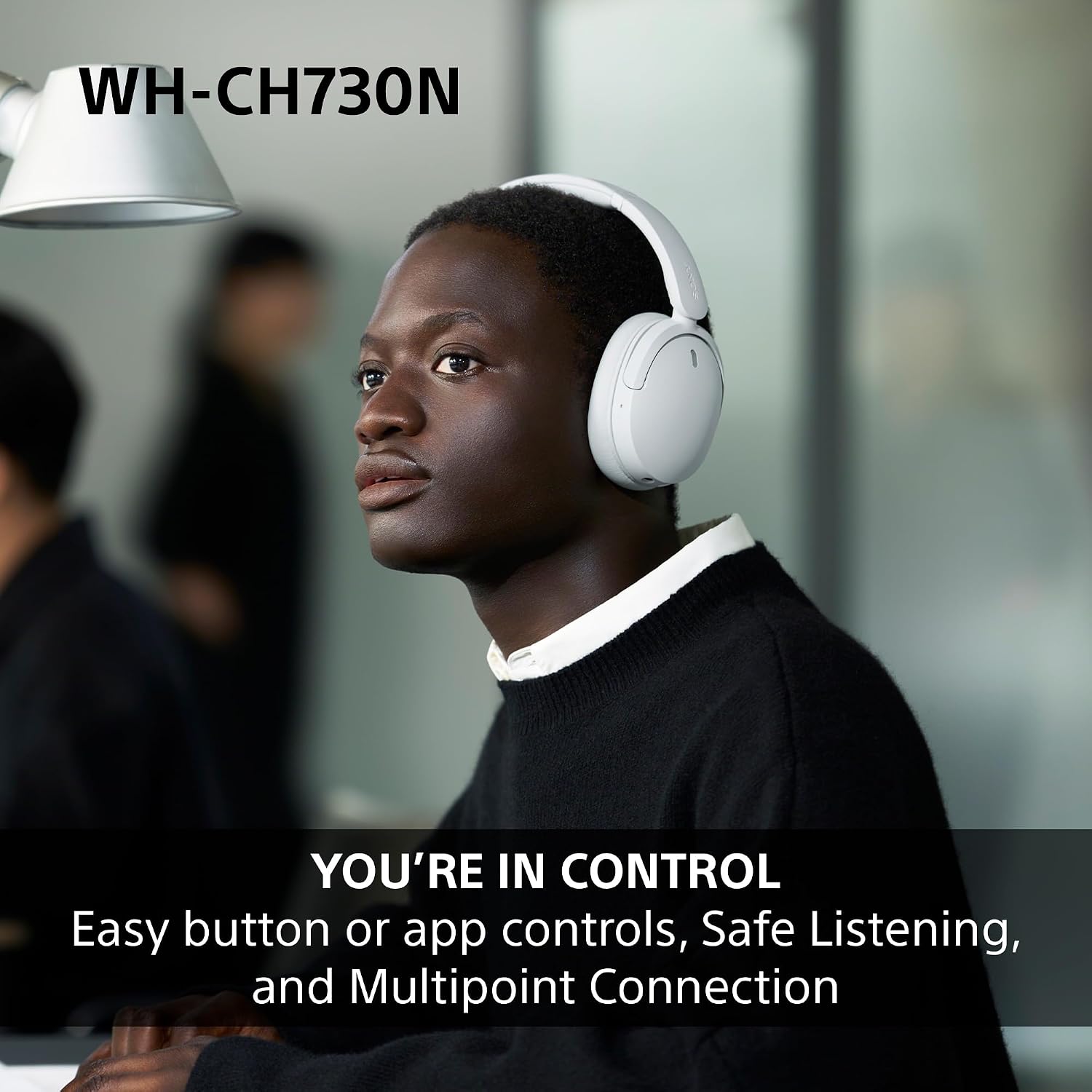 Sony WH-CH730NB Wireless Bluetooth Noise Cancelling Over Ear Headphones - Black