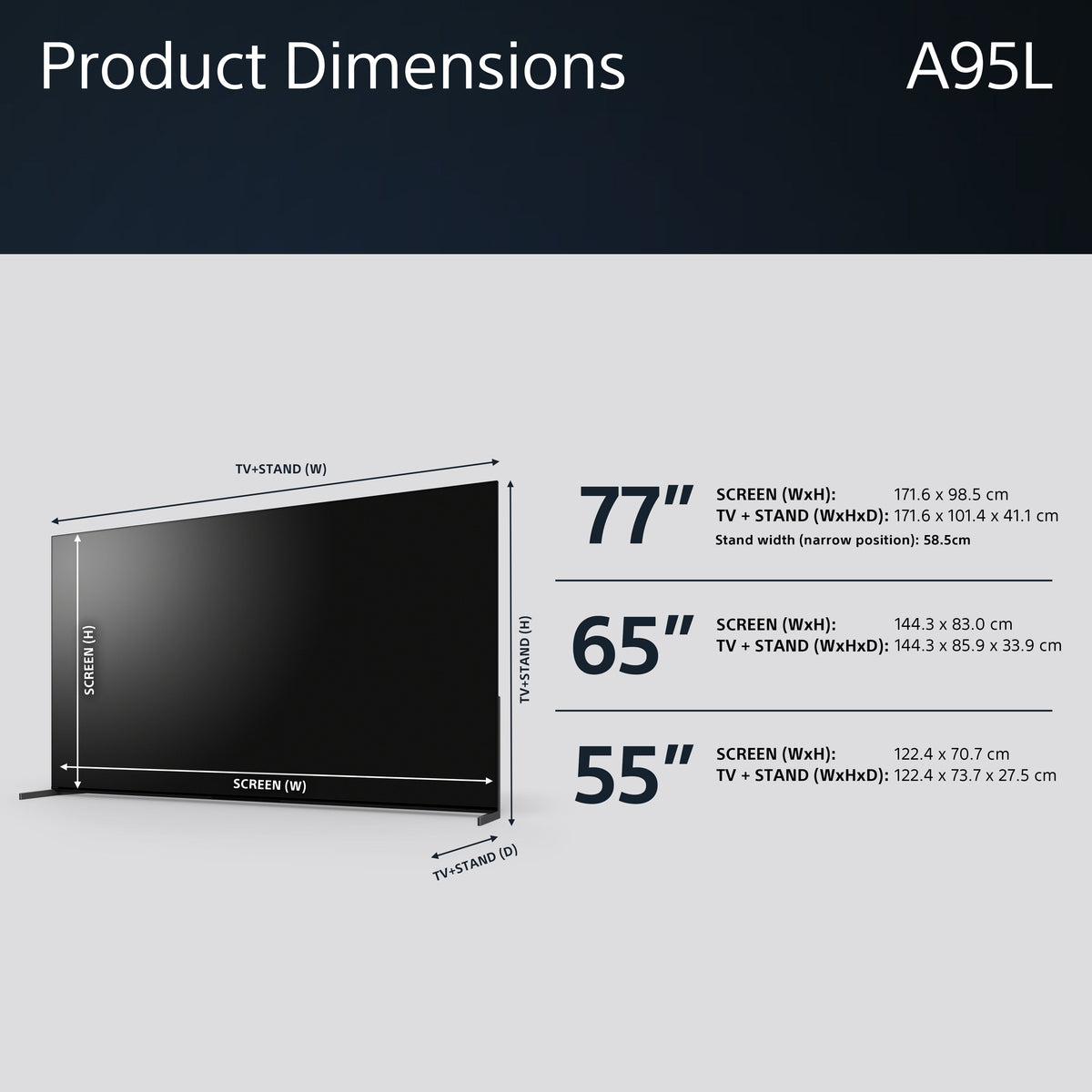 Sony XR77A95LPU 77 Inch A95L 4K  UHD HDR Google Smart Bravia TV 77 Inch