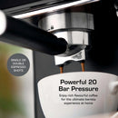 Swan SK22113BLK Espresso Digital Coffee Machine with Built-in Milk Frother - Black