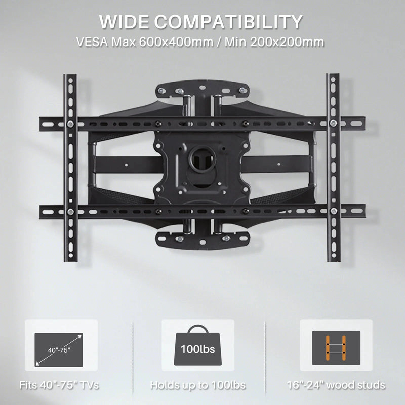 Sylvox S100MCMA0 Outdoor TV Full Motion Wall Mount for 32 to 75 Inch TVs