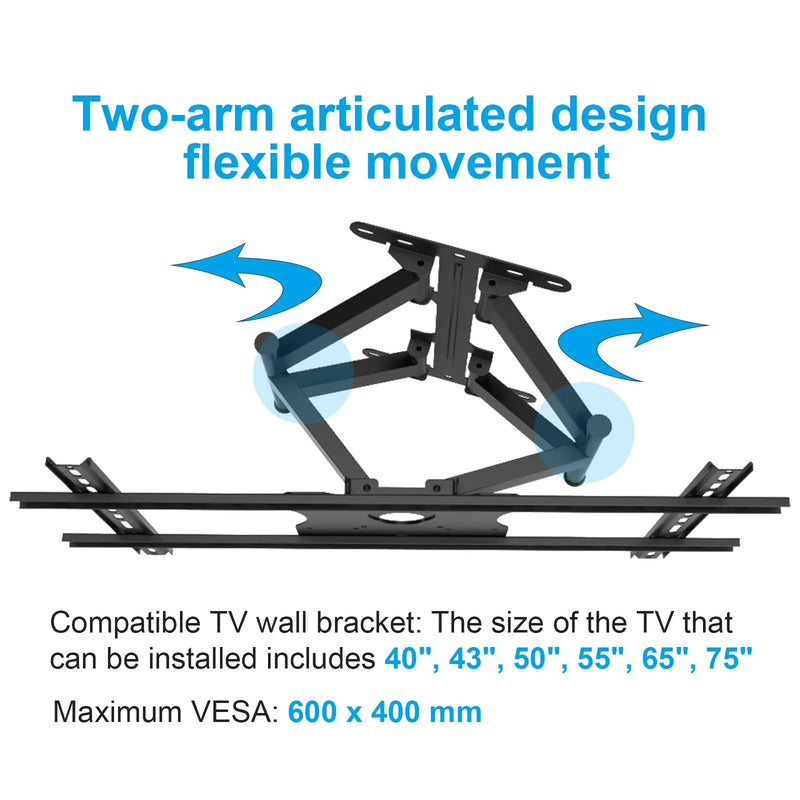 Sylvox S100MCMA0 Outdoor TV Full Motion Wall Mount for 32 to 75 Inch TVs