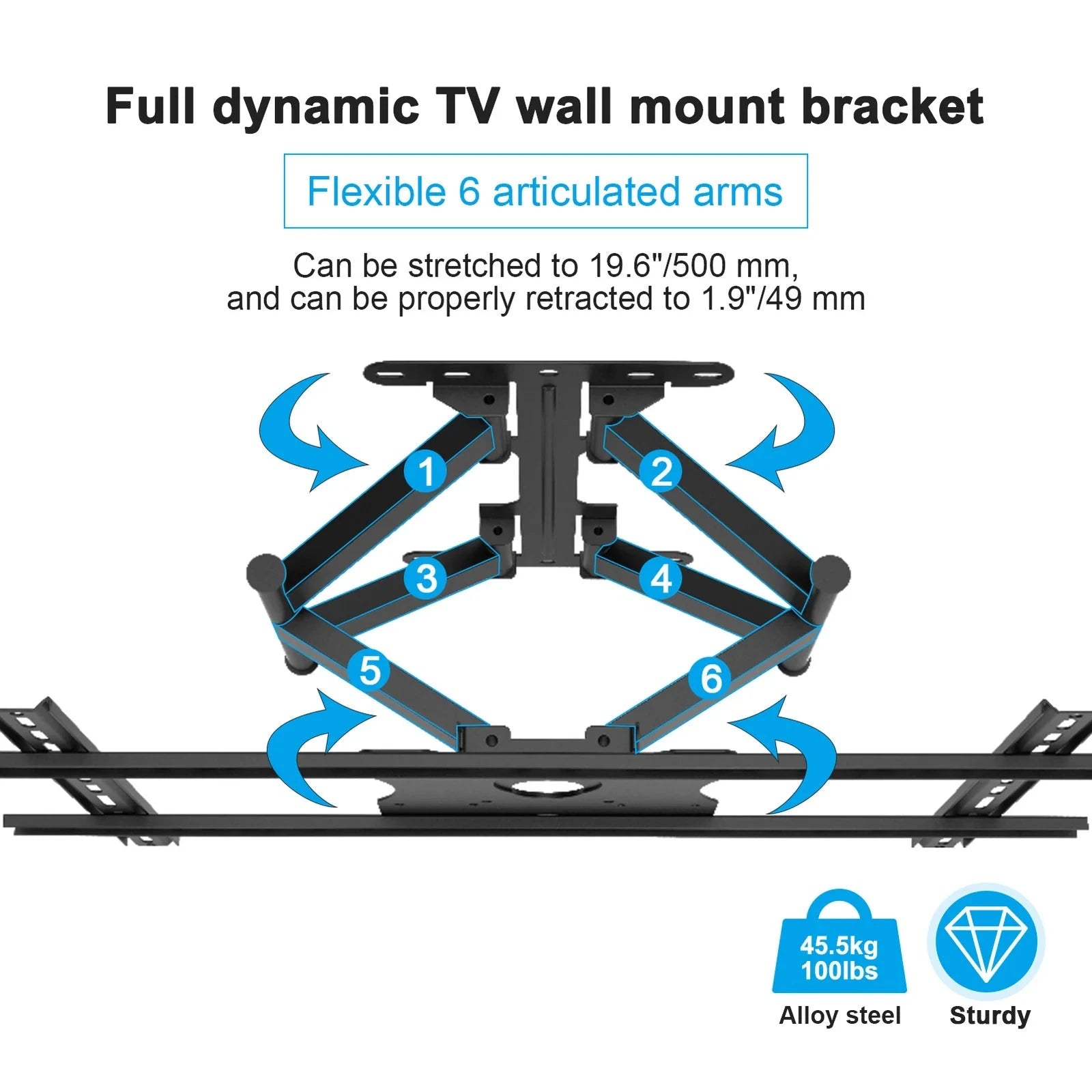 Sylvox S100MCMA0 Outdoor TV Full Motion Wall Mount for 32 to 75 Inch TVs
