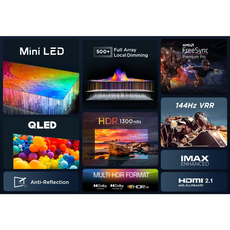 TCL 50C805K 50 Inch C805K 4K UHD HDR QLED Mini LED Smart Google TV 2024 50 Inch