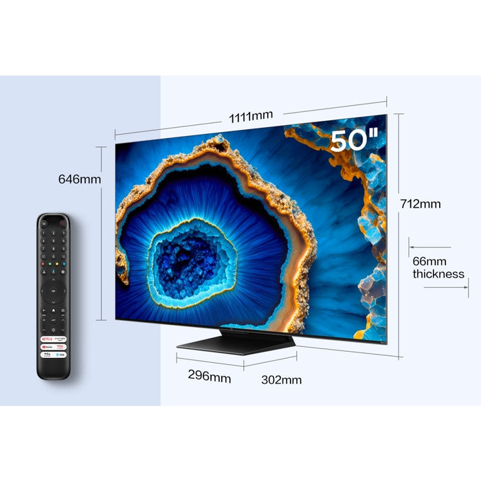 TCL 50C805K 50 Inch C805K 4K UHD HDR QLED Mini LED Smart Google TV 2024 50 Inch