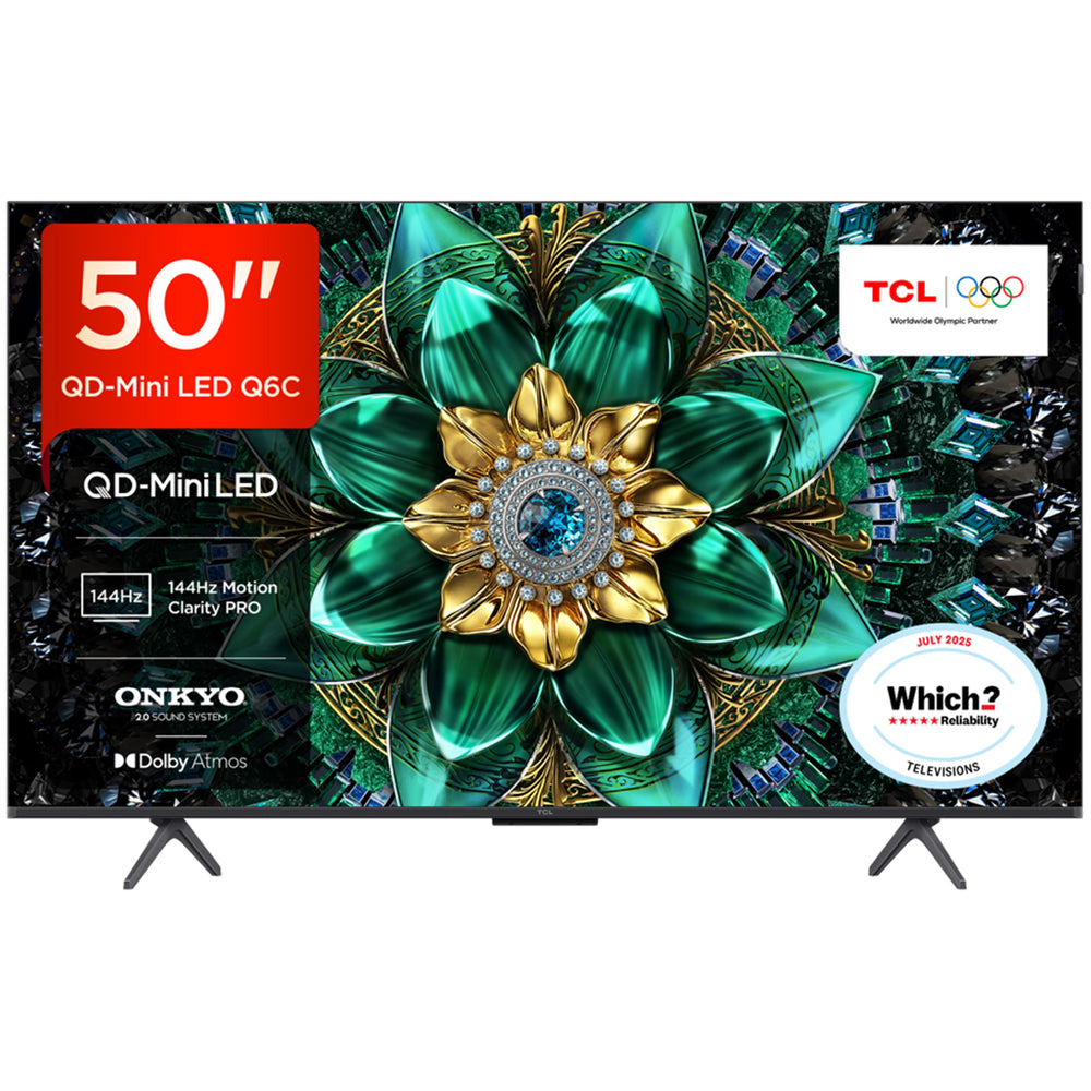TCL 50Q6C-UK 50 Inch Q6C 4K Ultra HD HDR QD-Mini LED Smart Google TV 2025 50 Inch