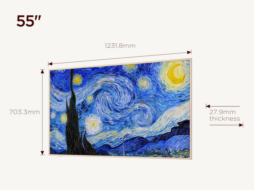 TCL 55A300W-UK 55 Inch NXTVISION A300W 4K Ultra HD QLED PRO HDR Google Frame TV 2025 55 Inch
