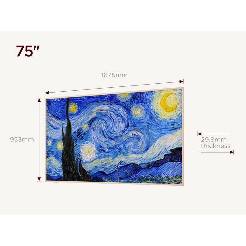 TCL 75A300W-UK 75 Inch NXTVISION A300W 4K Ultra HD QLED PRO HDR Google Frame TV 2025 75 Inch