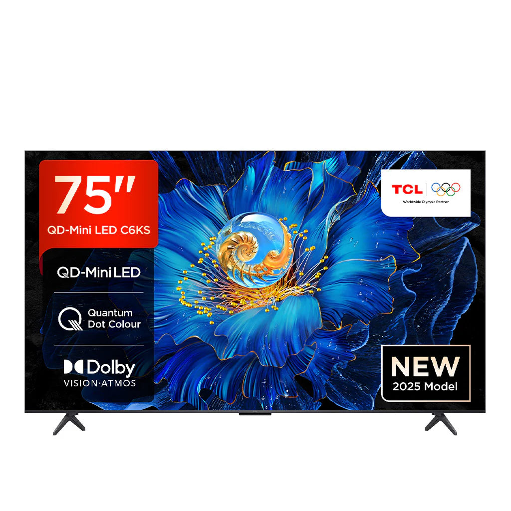 TCL 75C6KS-UK 75 Inch C6KS Premium 4K Ultra HD HDR QD-Mini LED Smart TV 2025 75 Inch
