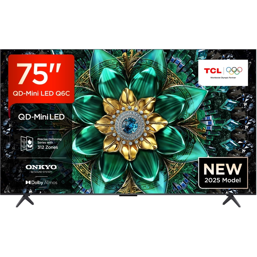 TCL 75Q6C-UK 75 Inch Q6C 4K Ultra HD HDR QD-Mini LED Smart Google TV 2025 75 Inch