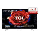 TCL 75T8C-UK 75 Inch T8C 4K QLED Ultra HD HDR Smart Google TV with 144Hz Motion Clarity Pro and Onkyo 2.1 sound 2025 75 Inch