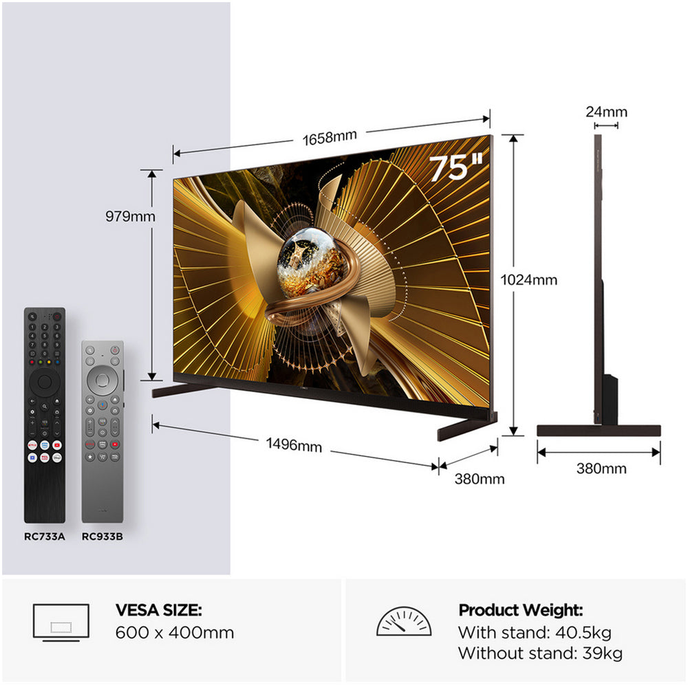 TCL 75X11L-UK 75 Inch X11L 4K Ultra HD HDR SQD Mini LED Smart Google TV 2026 75 Inch