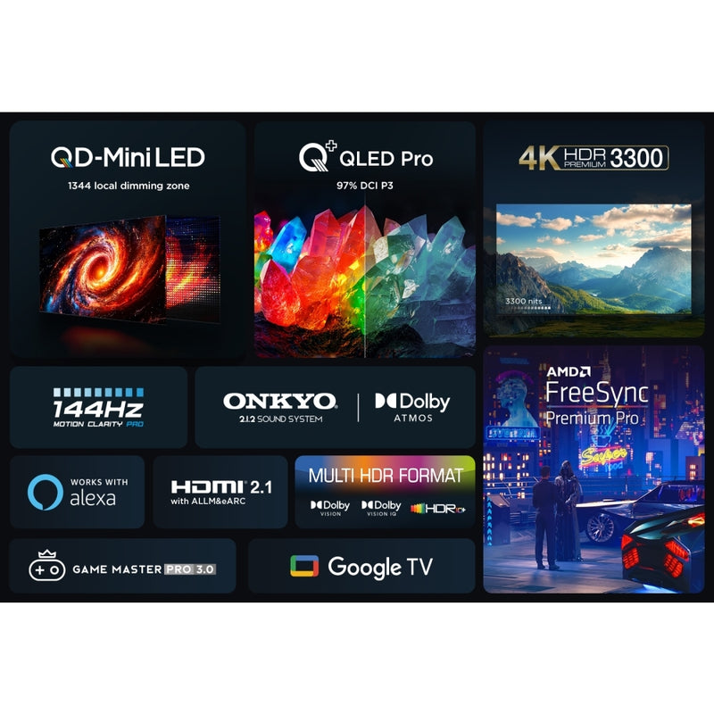 TCL 98C855K 98 Inch C855K 4K UHD HDR QLED Mini LED Smart Google TV 2024 98 Inch