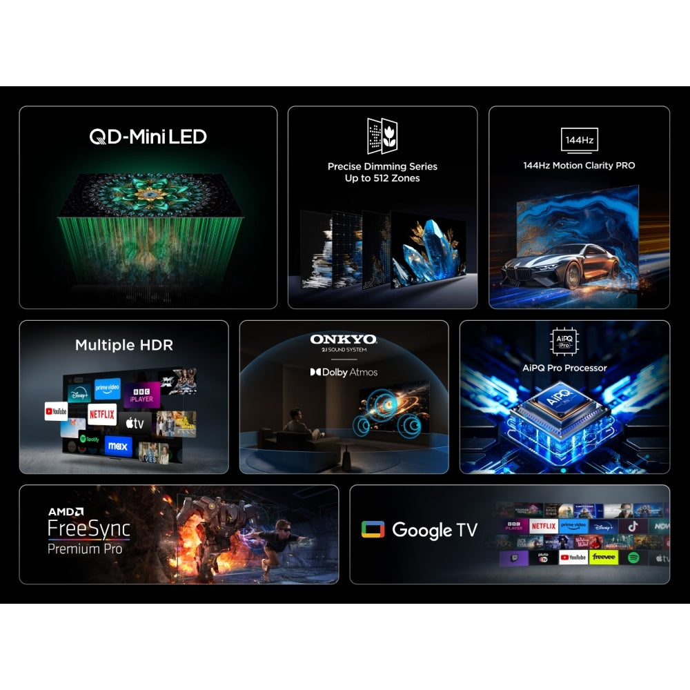 TCL 98Q6C-UK 98 Inch Q6C 4K Ultra HD HDR QD-Mini LED Smart Google TV 2025 98 Inch
