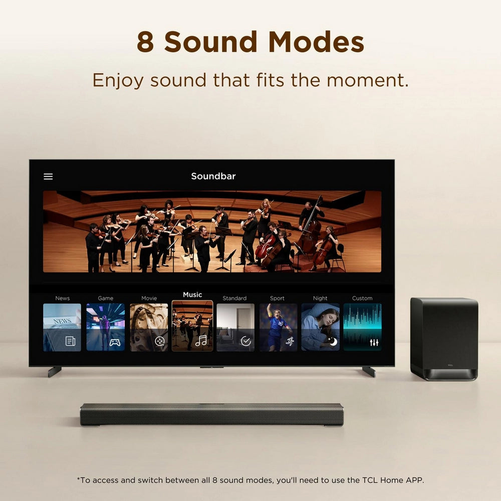 TCL S60K-UK 3.1ch Dolby Atmos & DTS:X Soundbar with Wireless Subwoofer - Black