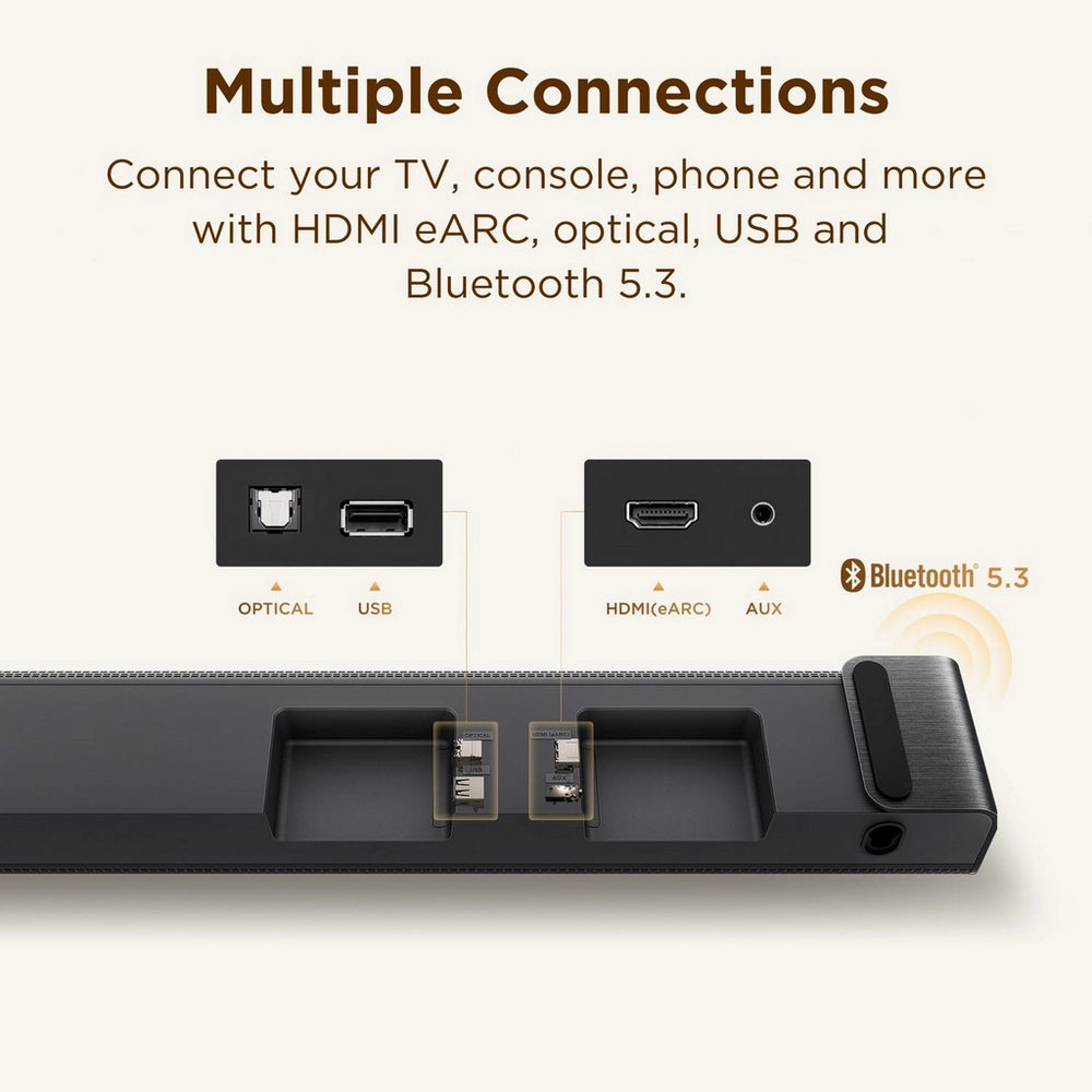 TCL S60K-UK 3.1ch Dolby Atmos & DTS:X Soundbar with Wireless Subwoofer - Black