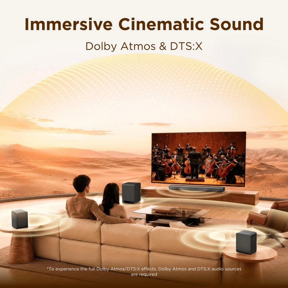 TCL S65K-UK 5.1ch Dolby Atmos & DTS:X Soundbar with Wireless Subwoofer - Black
