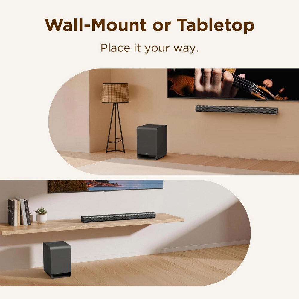 TCL S65K-UK 5.1ch Dolby Atmos & DTS:X Soundbar with Wireless Subwoofer - Black
