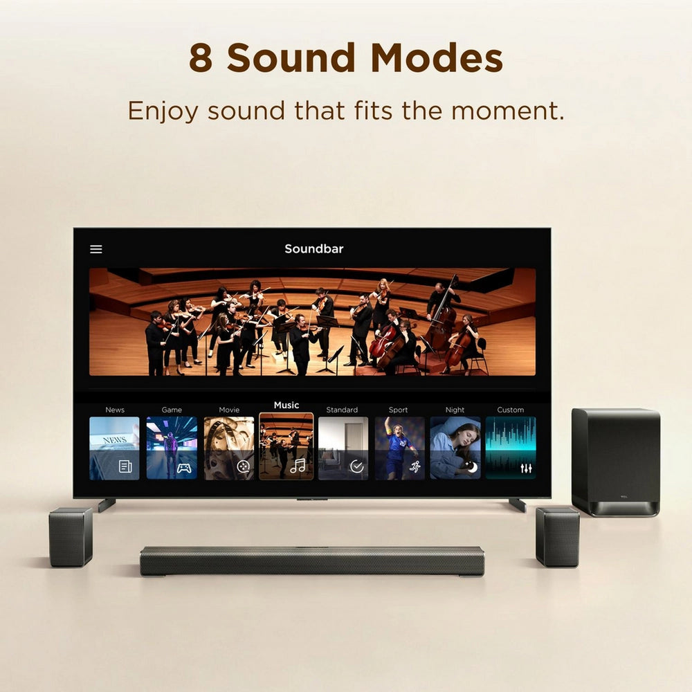 TCL S65K-UK 5.1ch Dolby Atmos & DTS:X Soundbar with Wireless Subwoofer - Black