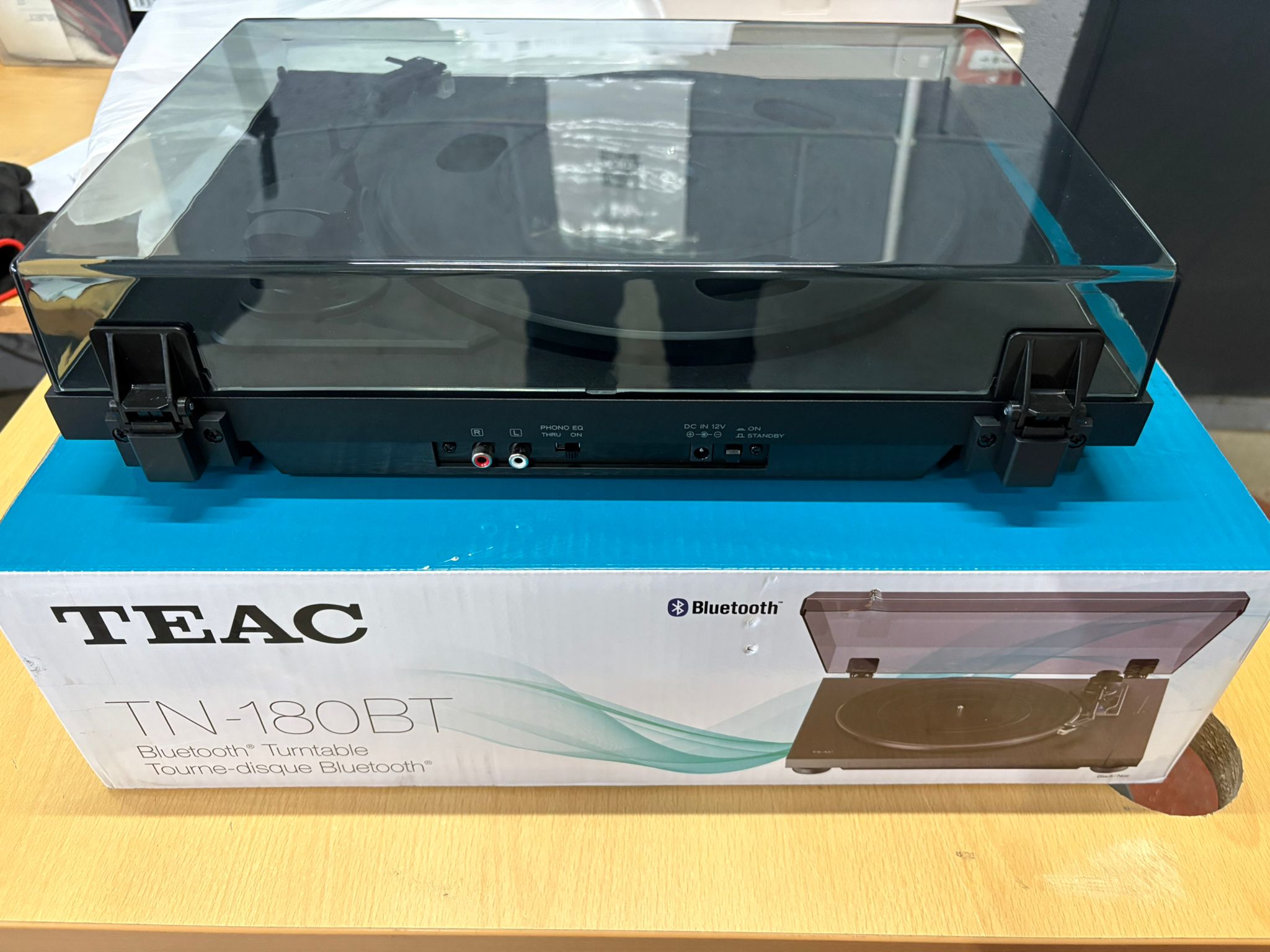 TEAC TN-180BT Bluetooth 3-speed Analog Turntable with Phono EQ in Black Ex-Display Clearance