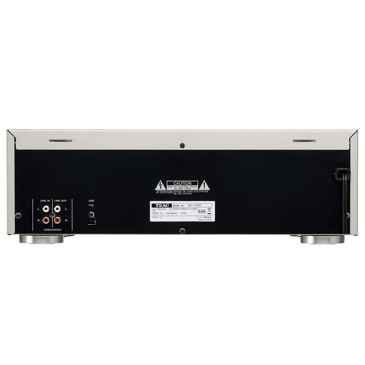 Teac W1200 Twin Cassette Deck with Microphone Mixing and USB Output - Silver Silver