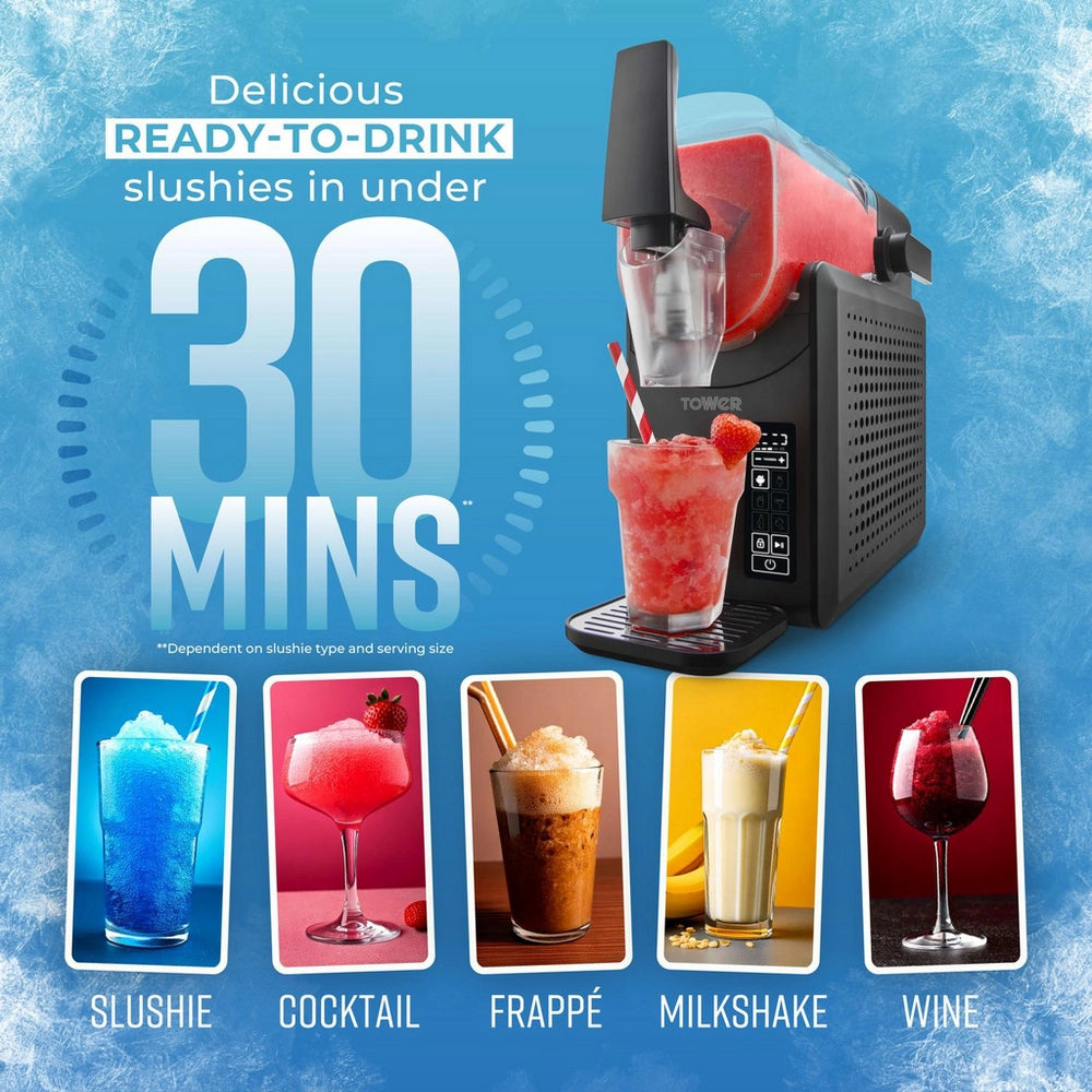 Tower T19058 Slushie Fusion 2.6 Litre 5-in-1 Frozen Drinks Maker - Black