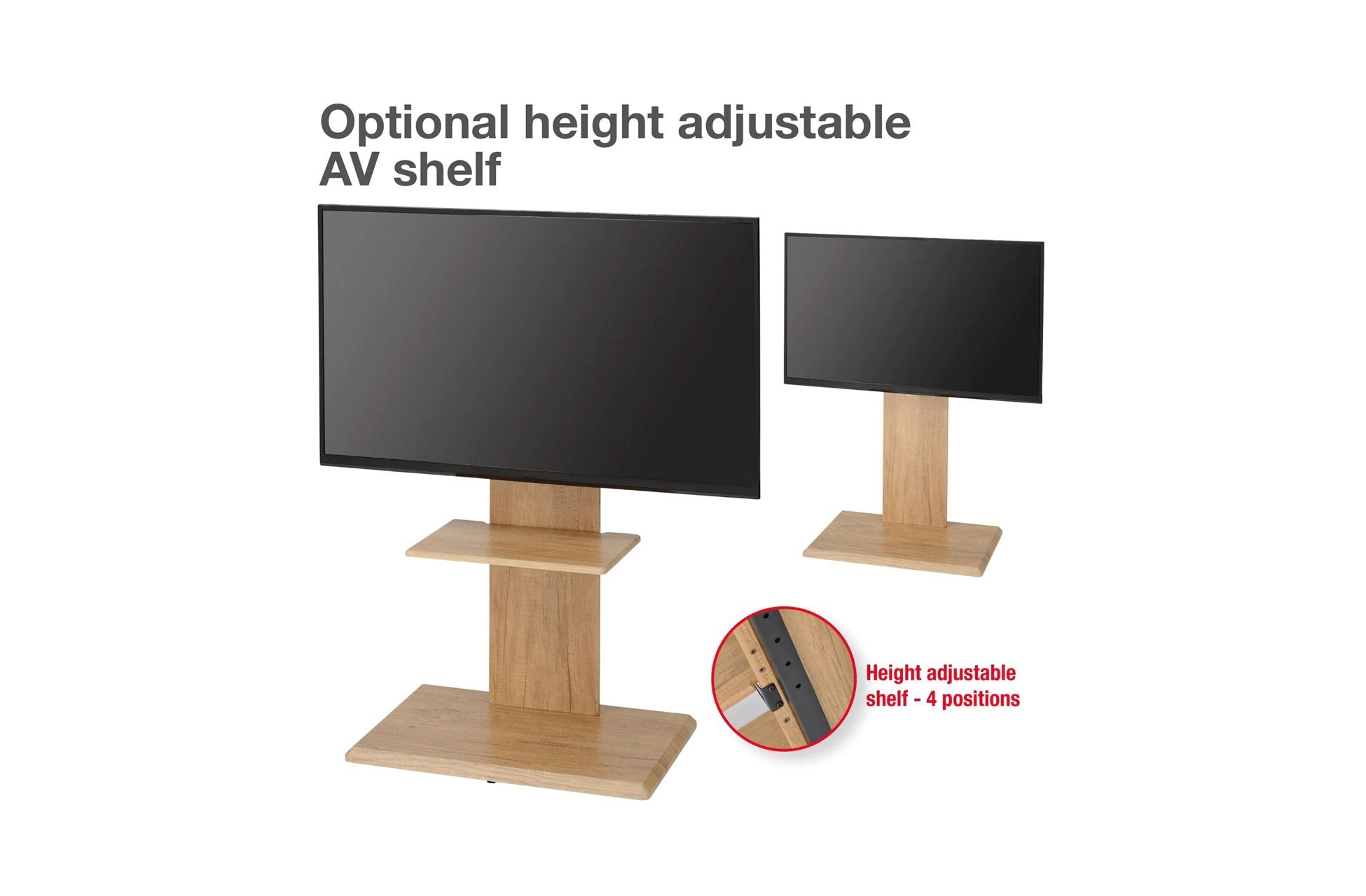 TTAP FS2 Floor Pedestal TV Stand for 32 to 65 Inches TVs Oak Oak