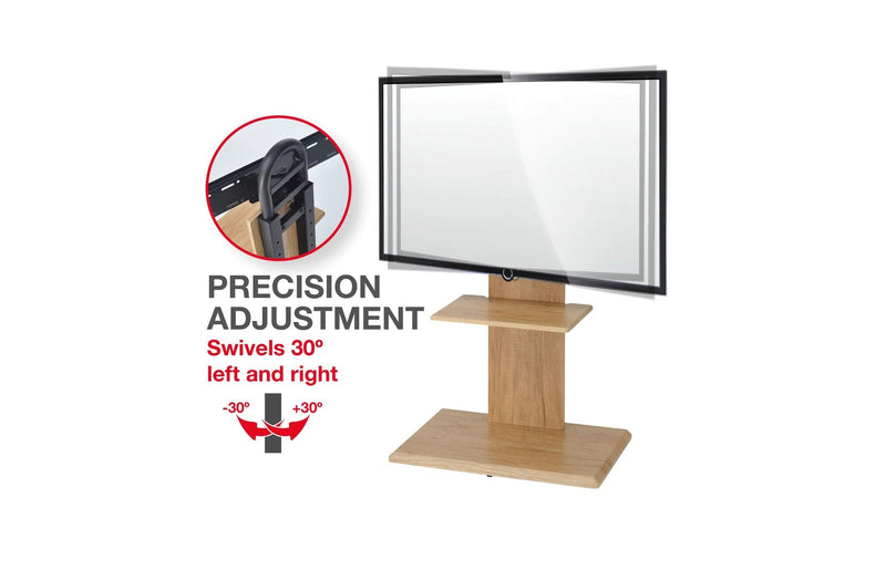 TTAP FS2 Floor Pedestal TV Stand for 32 to 65 Inches TVs Oak Oak
