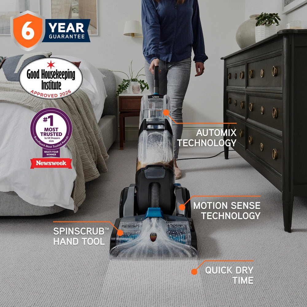 Vax Platinum SmartWash CDCW-SWXS Carpet Cleaner - Charcoal and Blue
