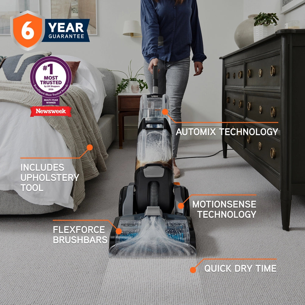 Vax Platinum Smartwash Classic CDCW-SWXC Carpet Cleaner - Silver and Blue