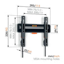 Vogels Comfort TVM 3205 Fixed TV Wall Mount for TVs from 19 to 50 inches - Open Box Clearance