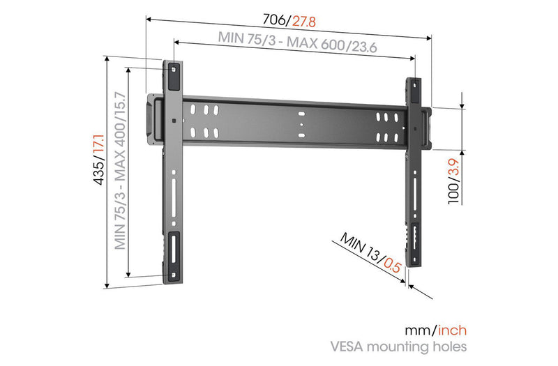 Vogels Elite TVM 5705 Ultra Thin Fixed TV Bracket for 40 - 110 Inch TVs