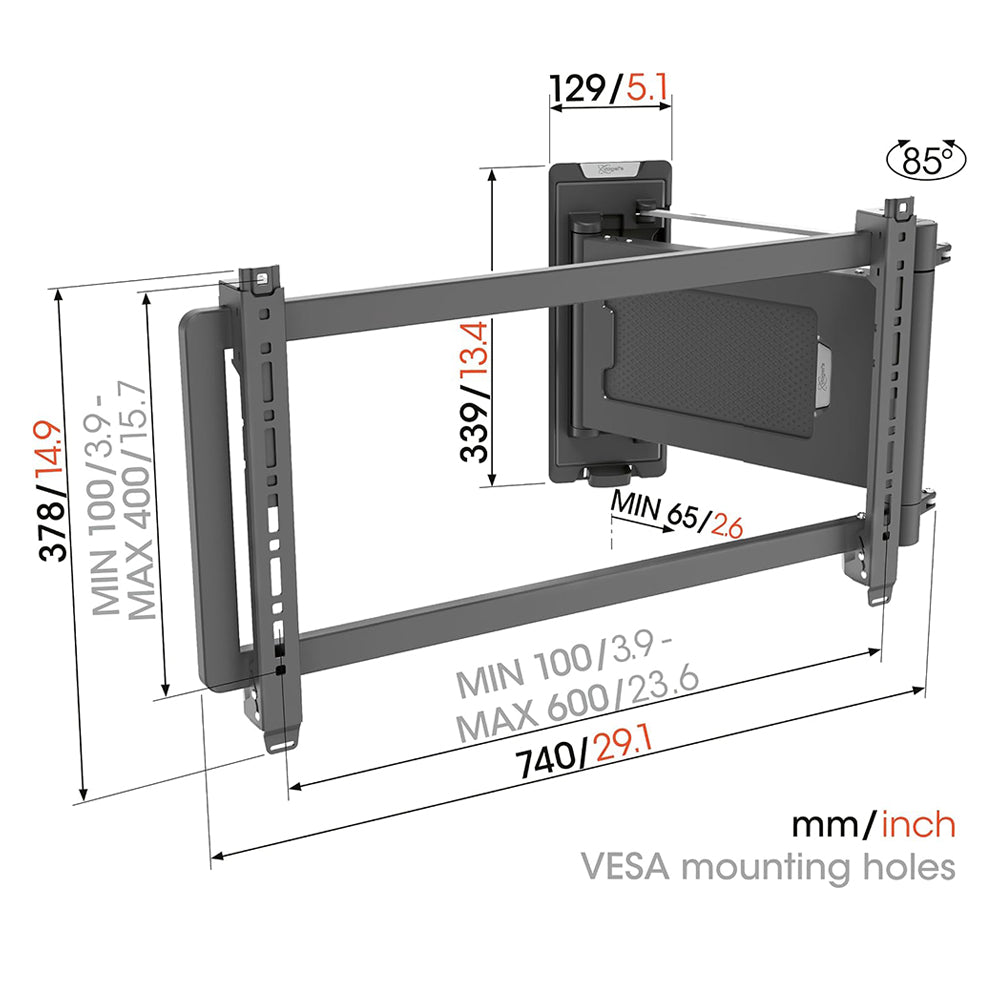Vogels Elite TVME 5675 Motorised TV Wall Bracket (Single Turn) For 40-88 Inch TVs