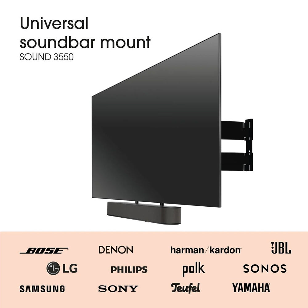 Vogels TVM 7675 (Black) 40 - 77 inch Motorised Cantilever TV Bracket with SOUND 3550 Sound Bar Mount Package