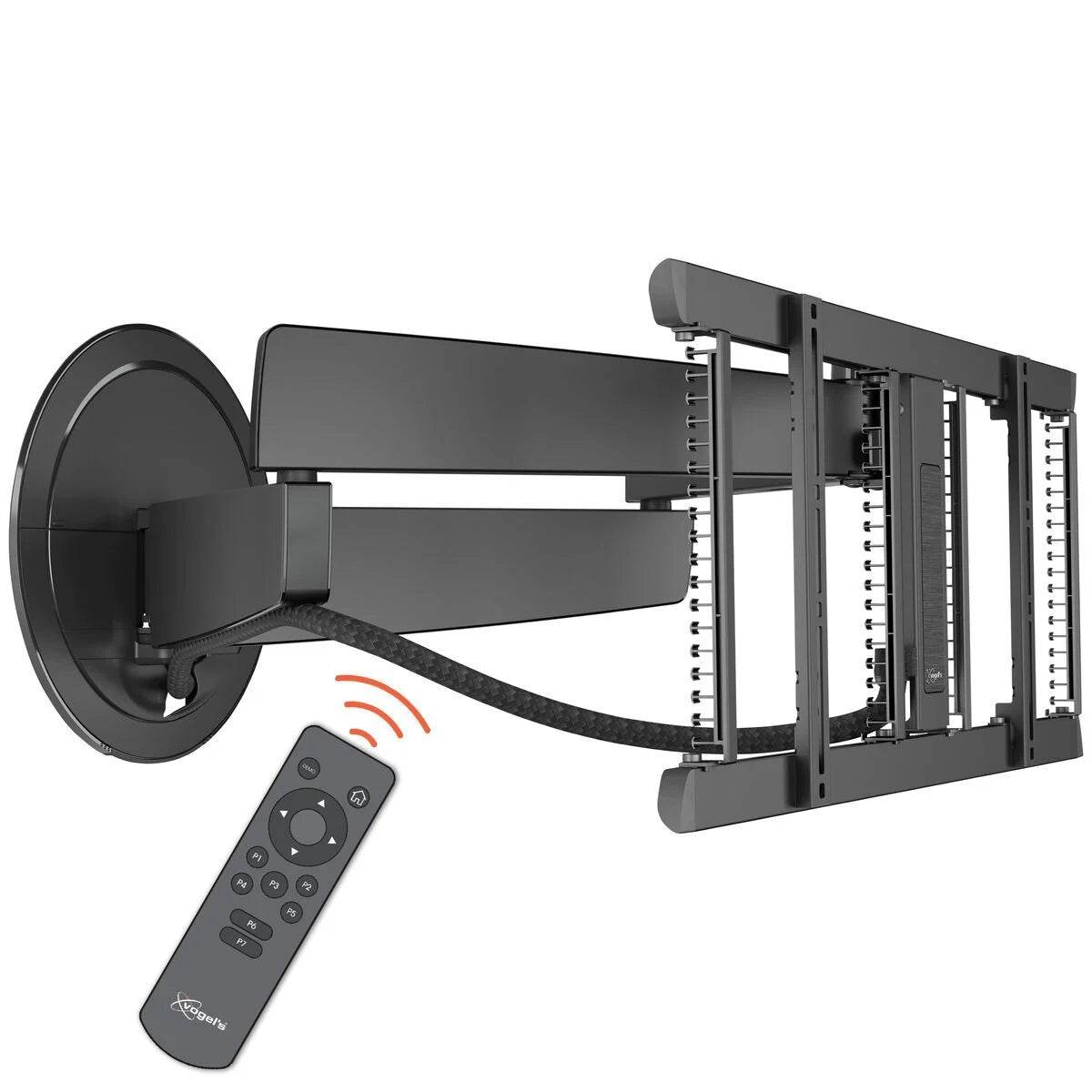 Vogels TVM 7675 (Black) 40 - 77 inch Motorised Cantilever TV Bracket with SOUND 3550 Sound Bar Mount Package